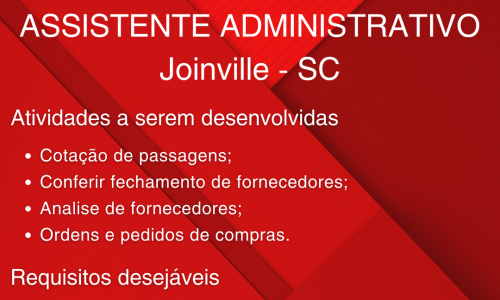 Assistente Administrativo l Joinville - SC